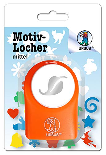 Ursus 19520044 - Motivlocher mittel, Blatt, aus Kunststoff mit Metallstanze, Durchmesser ca. 25,4 mm, für Papierqualitäten von 160-220 g/qm, mit Druckknopffunktion für eine einfache Handhabung Ursus 19520044 - Motivlocher mittel, Blatt, aus Kunststoff mit Metallstanze, Durchmesser ca. 25,4 mm, für Papierqualitäten von 160-220 g/qm, mit Druckknopffunktion für eine einfache Handhabung von Ursus