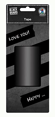Ursus 42830000 - Tafelfolien Tape, matt schwarz, ca. 75 mm x 5 m, selbstklebend, abwaschbar, beschreibbar mit Kreide, Speckstein und Buntstiften, ideal um Gläser und Geschenke zu beschritften von Ursus