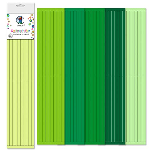 Ursus 57520006 - Quillingstreifen 180 Stück, 10 mm breit, Grün Töne, Papierstreifen aus Tonzeichenpapier in 6 verschiedenen Farben Ursus 57520006 - Quillingstreifen 180 Stück, 10 mm breit, Grün Töne, Papierstreifen aus Tonzeichenpapier in 6 verschiedenen Farben von Ursus