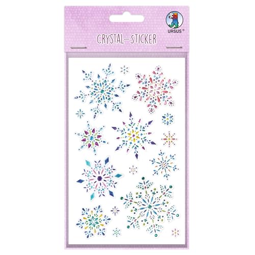 Ursus 7510 00 02 - Crystal Sticker Eiskristalle, 16 Aufkleber aus hochwertigen funkelnden Tropfen, ca. 9-50 mm, für Scrapbooking, Kartengestaltung und zur Dekoration von Ursus