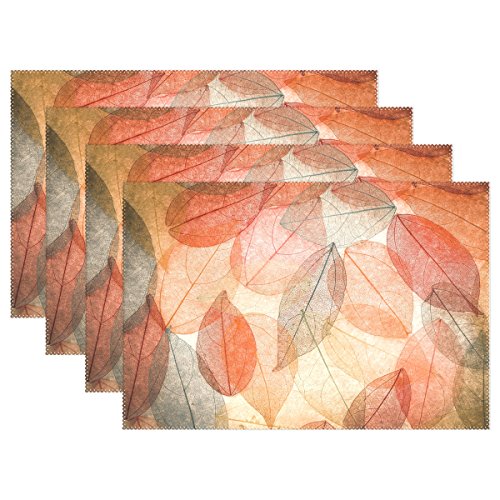 Use7 Abstrakte Herbst-Ahornblatt-Platzdeckchen Tischmatte 30,5 x 45,7 cm Polyester Tischmatte für Küche Esszimmer, Polyester, multi, Package Quantity: 1 von Use7