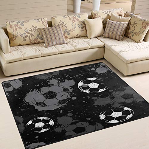 Use7 Abstrakter Fußball-Teppich für Wohnzimmer, Schlafzimmer, 203 cm x 147,3 cm von Use7