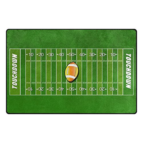 Use7 American Football Field Sport Grünes Grasfläche Teppich Rutschfeste Fußmatte Fußmatten Wohnzimmer Schlafzimmer 50 x 80 cm von Use7