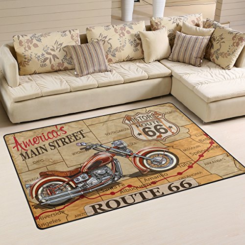 Use7 American Street Map Motorrad-Teppich, rutschfeste Bodenmatte, Fußmatten, Wohnzimmer, Schlafzimmer, 100 x 150 cm von Use7