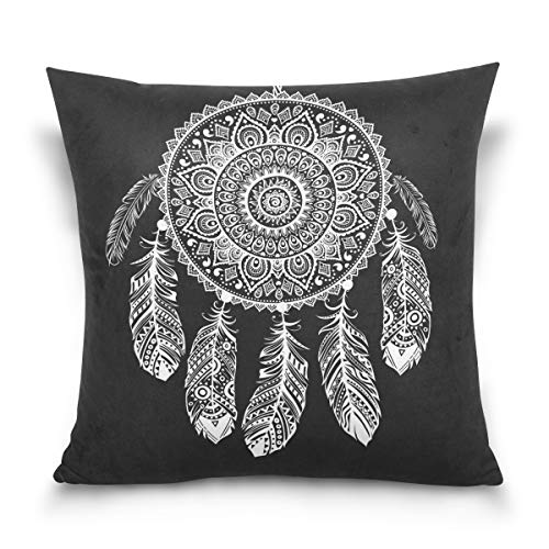 Use7 Dekorativer Kissenbezug mit indischem Traumfänger-Mandala, schwarz, 40 x 40 cm, doppelseitig Use7 Dekorativer Kissenbezug mit indischem Traumfänger-Mandala, schwarz, 40 x 40 cm, doppelseitig von Use7