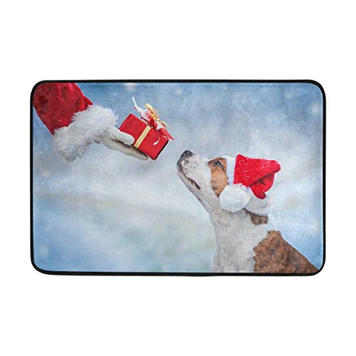 Use7 Fußmatte für den Innen- und Außenbereich, Hipster Hund Weihnachten, 60 x 40 cm von Use7