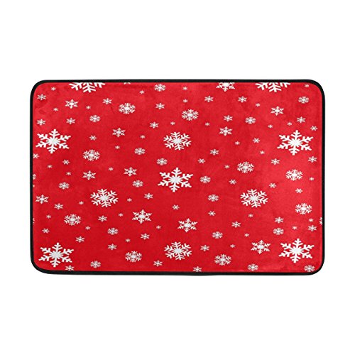 Use7 Fußmatte für den Innen- und Außenbereich, Schneeflocke, 60 x 40 cm, Rot von Use7