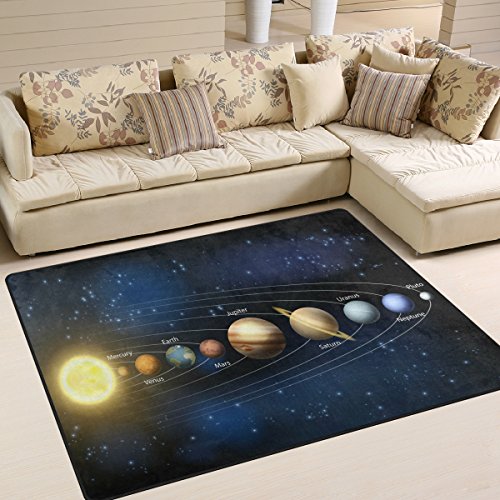 Use7 Galaxy Universe Sonnensystem Planet Area Teppich für Wohnzimmer Schlafzimmer 160 cm x 122 cm von Use7