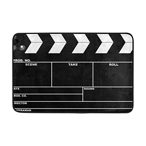 Use7 Movie Clapboard Fußmatte für Innen- und Außenbereich, 60 x 40 cm, Schwarz von Use7