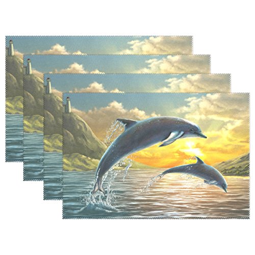 Use7 Platzdeckchen mit Delfin-Motiv, 30,5 x 45,7 cm, Polyester, für Küche und Esszimmer, Polyester, Multi, Package Quantity: 1 von Use7