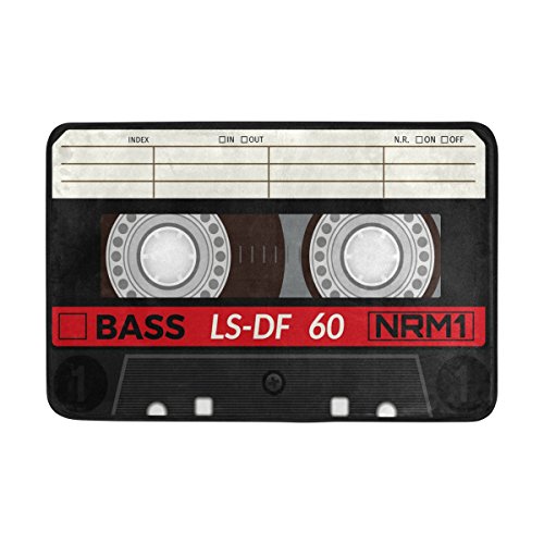 Use7 Retro Kassette Musik Note Fußmatte Indoor Outdoor Eingang Fußmatte Badezimmer 60x40cm von Use7