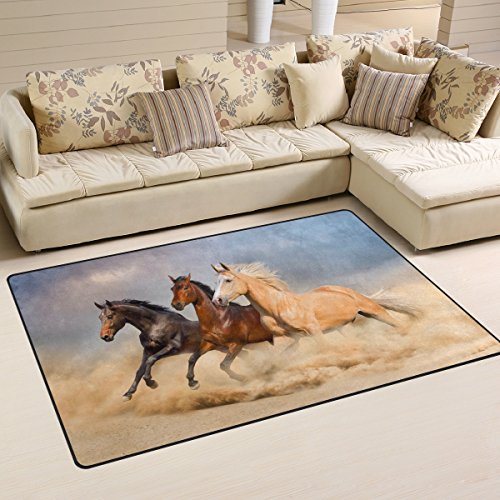 Use7 Laufendes Pferd Sandfläche Teppich Teppiche rutschfeste Bodenmatte Fußmatten Wohnzimmer Schlafzimmer 50 x 80 cm von Use7