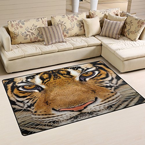 Use7 Rutschfeste Fußmatte mit Tiger-Tier-Motiv, für Kinder, Wohnzimmer, Schlafzimmer, Textil, Mehrfarbig, 50 x 80 cm(1.7' x 2.6' ft) von Use7