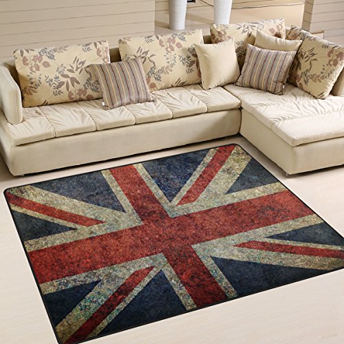Use7 Shabby UK Flagge Union Jack Teppich für Wohnzimmer Schlafzimmer 160 cm x 122 cm von Use7