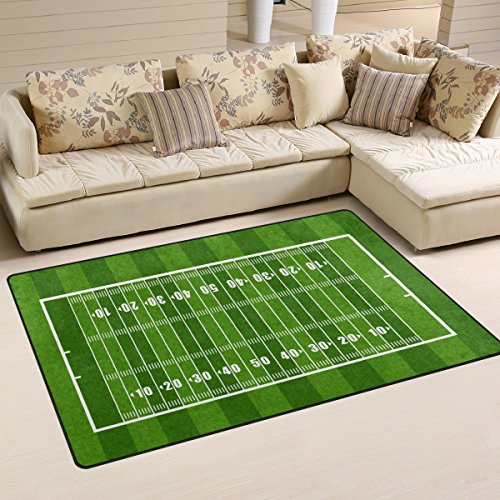 Use7 Teppich, Motiv: American Football Spielfeld, rutschfeste Bodenmatte, Fußmatte, für Wohnzimmer, Schlafzimmer, 100 x 150 cm von Use7