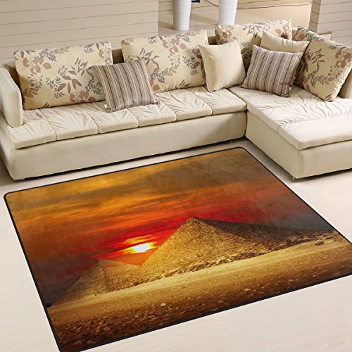 Use7 Teppich, Motiv: ?gyptische Pyramidenlandschaft, Natur, f¨¹r Wohnzimmer, Schlafzimmer, Textil, Mehrfarbig, 203cm x 147.3cm(7 x 5 feet) von Use7