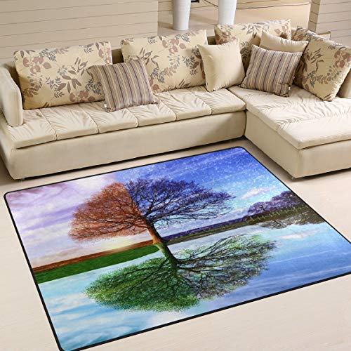 Use7 Teppich mit Baum des Lebens für vier Jahreszeiten, Landschaft, Natur, Textil, mehrfarbig, 160cm x 122cm(5.3 x 4 feet) von Use7