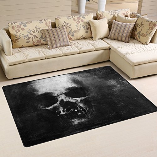 Use7 Teppich mit Totenkopf-Motiv, rutschfest, für Wohnzimmer, Schlafzimmer, 100 x 150 cm von Use7