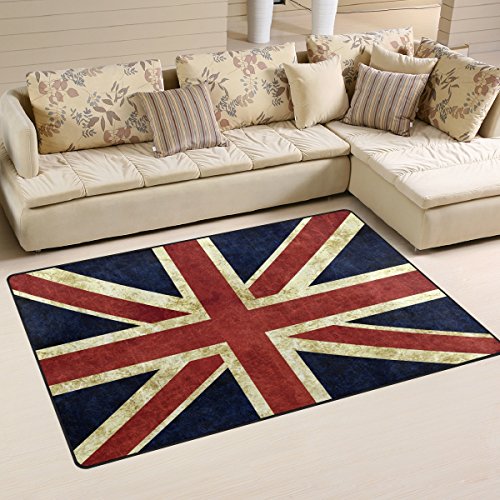 Use7 Teppich mit britischer Flagge, Vintage-Stil, rutschfest, für Wohnzimmer, Schlafzimmer, 50 x 80 cm von Use7