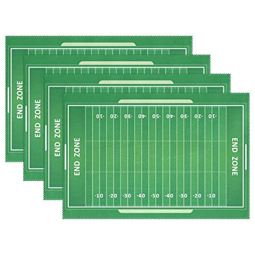 Use7 American Football Field Platzdeckchen Tischset, grünes Gras, 30,5 x 45,7 cm, Polyester, Tischset für Küche, Esszimmer, 4er-Set von Use7