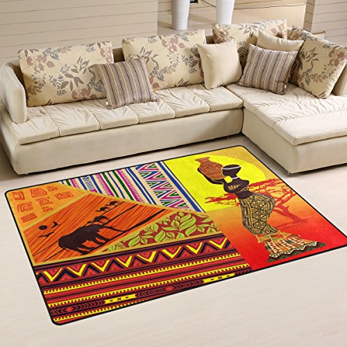 Use7 Tribal Afrika Frauen Elefant Bereich Teppich Teppiche rutschfeste Bodenmatte Fußmatten Wohnzimmer Schlafzimmer 100 x 150 cm von Use7