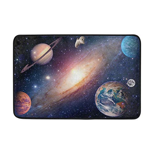 Use7 Universum Galaxie Nebel Weltraum Planet Fußmatte Indoor Outdoor Eingang Fußmatte Badezimmer 60 x 40 cm von Use7