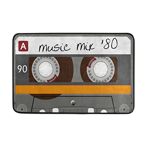Use7 Vintage Kassette Tape Musik Fußmatte Indoor Outdoor Eingang Fußmatte Badezimmer 60x40cm von Use7