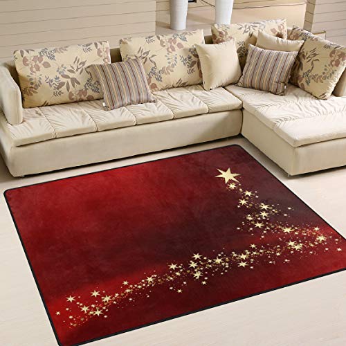 Use7 Teppich für Wohnzimmer, Schlafzimmer, Weihnachtsmotiv, 160 x 122 cm, Rot von Use7