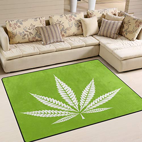 Use7 Weißer Cannabis-Hanf-Teppich für Wohnzimmer und Schlafzimmer, 160 cm x 122 cm von Use7