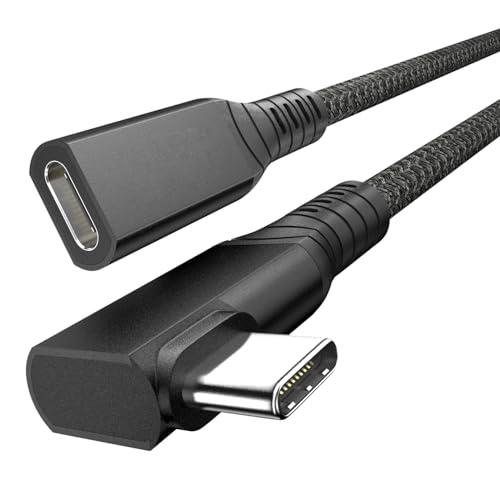 USB 4 Verlängerungskabel 240W 0.3M, Winkel USB4 Thunderbolt 4/3 Verlängerung 40Gbps/8K@60Hz Video, PD3.1 USB C Stecker auf Buchse Kabel für iPhone 15, MacBook Pro/Air, iPad Pro, Galaxy S24 S23 von UseBean