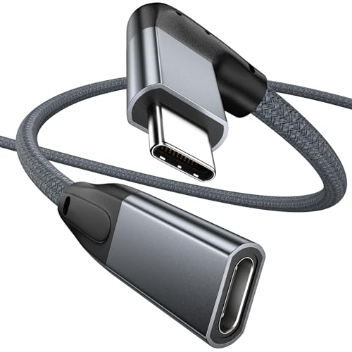 UseBean USB C Verlängerungskabel 1.8M, 90 Grad Winkel PD 100W Typ C 3.1 Gen2 10Gbps Stecker auf Buchse Adapter, Winkelstecker Thunderbolt 3 Extension Cable 4K@60Hz Video für Macbook,Steam Deck von UseBean