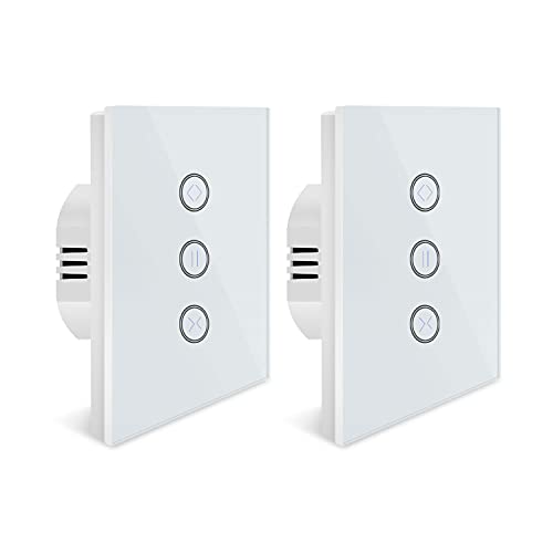 Alexa rolladenschalter, WLAN Rolladenschalter, Smart Jalousien Schalter mit Touch Panel Kompatibel mit Alexa und Google Home, APP Steuerbar und Timer-Funktion (2 pack) von UseeLink