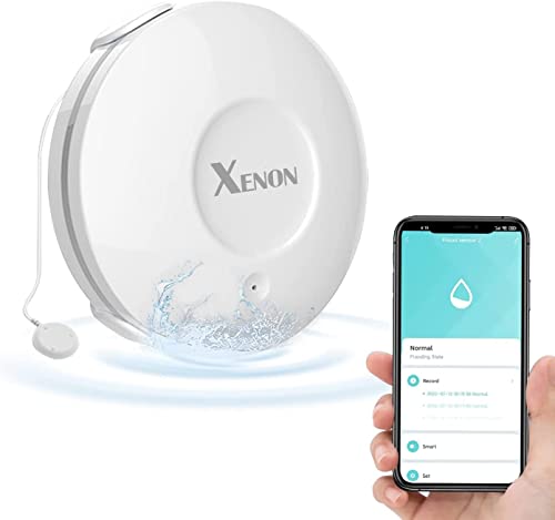 Smart Leck-Detektor, WiFi-Wasser-Detektor, Wasser-Sensor Alarm Flut-Detektorr mit Anwendung Benachrichtigung und 100dB akustischen Alarm, Wassser-Alarmm batteriebetrieben (Batterien enthalten) von UseeLink