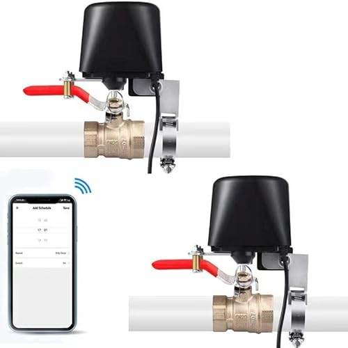UseeLink Smart Wasserventil, WLAN Ventilsteuerung, Bewässerungssteuerung, Wasserabsperrventil, kabelloses Smart Ventil, kompatibel mit Alexa und Google, kein Hub erforderlich(2 Stück) von UseeLink