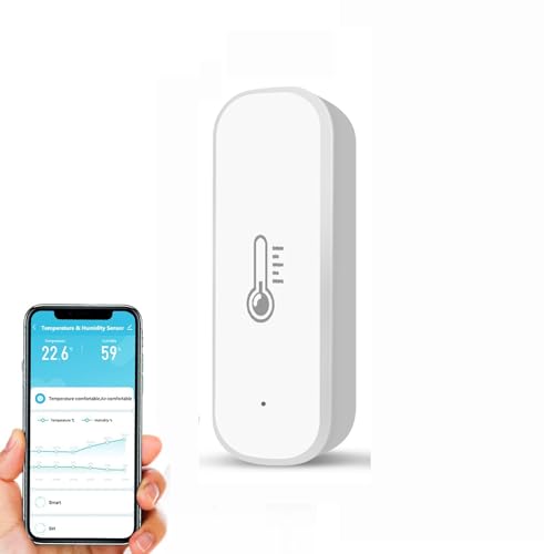 UseeLink Zigbee Hygrometer Thermometer Sensor, mit App-Aufzeichnung, Erinnerung an schwache Batterie, Smart Thermometer Sensor funktioniert mit Alexa, Google Home, Tuya&Smart Life, für Zuhause von UseeLink
