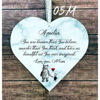 Personalisierte Tochter Geschenk, Marmor Herz Zeichen Von Mama von UsefulLittleThingsCA