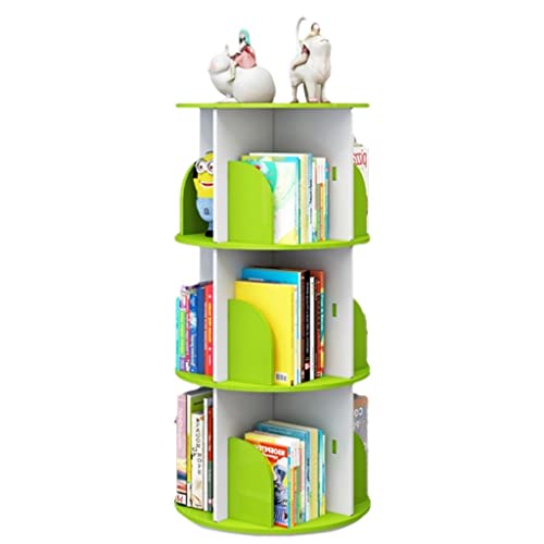 Usknxiu Eckregal, drehbares Bücherregal, 360-Grad-Bücherregal, hohes, kreatives, bodenstehendes, drehbares, mehrschichtiges Bücherregal (40 x 40 x 97 cm, grün) von Usknxiu