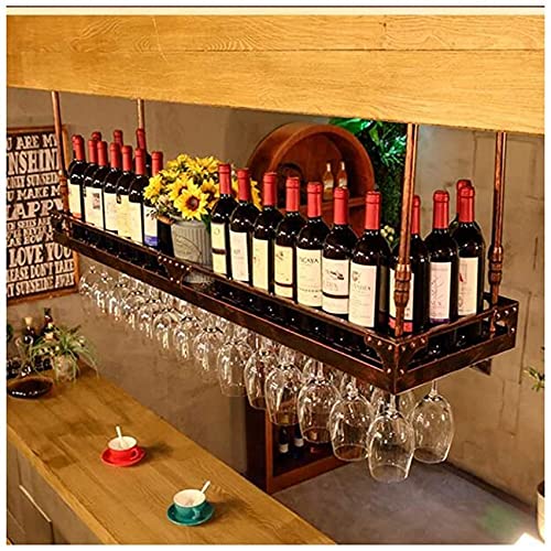 UsmAsk Amerikanisches hängendes Weinglasregal, schmiedeeisernes Deckenregal für die Bar, Weinglasregal, Umgedrehtes Stielglasregal, Bar-Weinregal. Modisch von UsmAsk