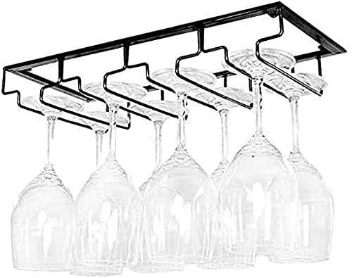 UsmAsk Bar-Weinregal, Decken-Weinregal, Wand-Weinflaschenregal, hängender Stielglashalter, unter dem Schrank, Metallaufhänger, Lagerregal, 3–7 Reihen, Weinglasregal, 4 Fächer, modisch von UsmAsk