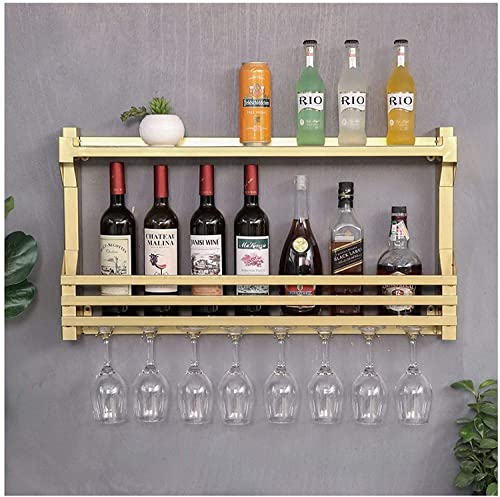 UsmAsk Industrielle Wand-Weinregale aus Eisen, Weinflaschen- und Weinglashalter, fasst 14 Flaschen und 8 Gläser, Bar-Wohnkultur, Heimdekoration von UsmAsk