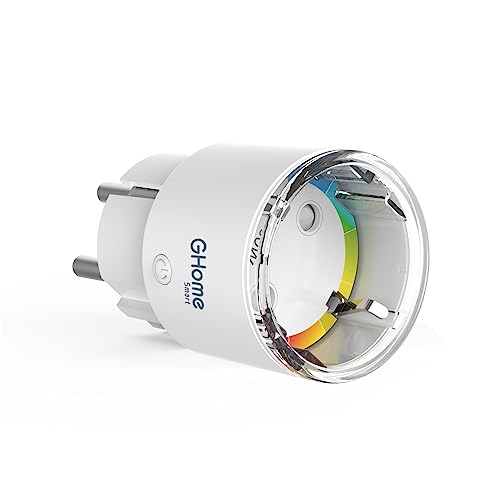 GHome Smart WLAN Steckdose,Kleinste WiFi Steckdose Zubehör App Fernbedienung, Stromverbrauch Messen Sprachsteuerung,Zeitplan,Funktioniert mit Alexa Google Home,TÜV-Zertifiziert, Nur 2,4GHz WiFi, White GHome Smart WLAN Steckdose,Kleinste WiFi Steckdose Zubehör App Fernbedienung, Stromverbrauch Messen Sprachsteuerung,Zeitplan,Funktioniert mit Alexa Google Home,TÜV-Zertifiziert, Nur 2,4GHz WiFi, White von GHome Smart