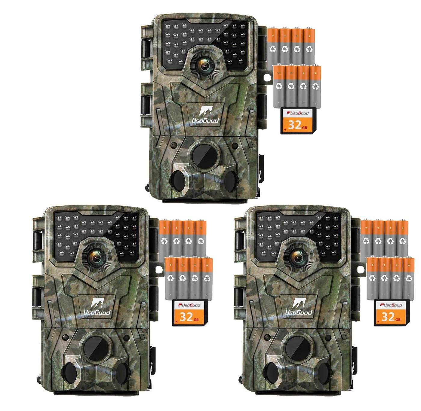 Usogood Wildkamera 4K 36MP Wildkamera mit 32GB Speicherkarte und 8 Batterien (Außenbereich, Außen, Aussen, Außenbereich Sicherheit, Wild & Jagd für Wildlife Monitoring, Jagdkamera Wildtierkamera mit Nachtsicht 0.3s Auslöser, 3-tlg., 120° Weitwinkel 36 Stücks 850nm Infrarot-LEDs Schimmer Wildkamera, für Outdoor-Gartenüberwachung Wildtierbeobachtung & Heim Sicherheit) Usogood Wildkamera 4K 36MP Wildkamera mit 32GB Speicherkarte und 8 Batterien (Außenbereich, Außen, Aussen, Außenbereich Sicherheit, Wild & Jagd für Wildlife Monitoring, Jagdkamera Wildtierkamera mit Nachtsicht 0.3s Auslöser, 3-tlg., 120° Weitwinkel 36 Stücks 850nm Infrarot-LEDs Schimmer Wildkamera, für Outdoor-Gartenüberwachung Wildtierbeobachtung & Heim Sicherheit) von Usogood