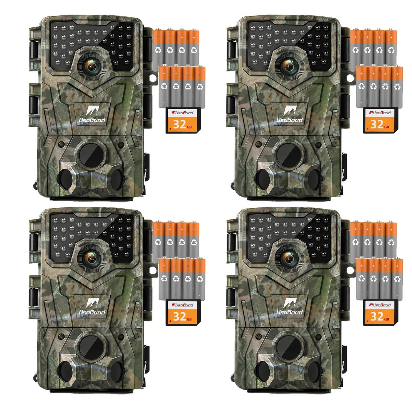 Usogood Wildkamera 4K 36MP Wildkamera mit 32GB Speicherkarte und 8 Batterien (Außenbereich, Außen, Aussen, Außenbereich Sicherheit, Wild & Jagd für Wildlife Monitoring, Jagdkamera Wildtierkamera mit Nachtsicht 0.3s Auslöser, 4-tlg., 120° Weitwinkel 36 Stücks 850nm Infrarot-LEDs Schimmer Wildkamera, für Outdoor-Gartenüberwachung Wildtierbeobachtung & Heim Sicherheit) Usogood Wildkamera 4K 36MP Wildkamera mit 32GB Speicherkarte und 8 Batterien (Außenbereich, Außen, Aussen, Außenbereich Sicherheit, Wild & Jagd für Wildlife Monitoring, Jagdkamera Wildtierkamera mit Nachtsicht 0.3s Auslöser, 4-tlg., 120° Weitwinkel 36 Stücks 850nm Infrarot-LEDs Schimmer Wildkamera, für Outdoor-Gartenüberwachung Wildtierbeobachtung & Heim Sicherheit) von Usogood
