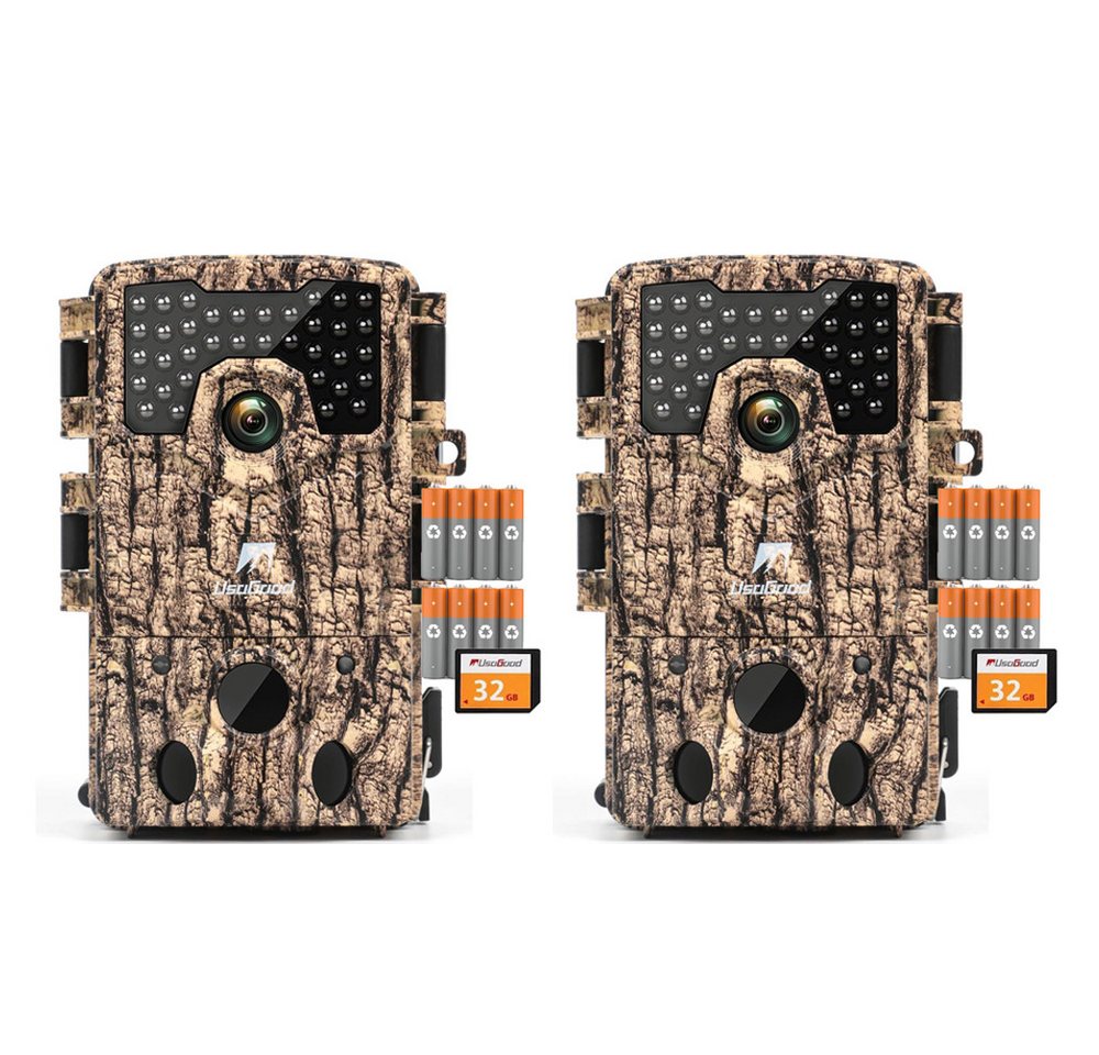 Usogood Wildkamera 4K 36MP Wildkamera mit 32GB Speicherkarte und 8 Batterien (Außenbereich, Außen, Aussen, Außenbereich Sicherheit, Wild & Jagd für Wildlife Monitoring, Jagdkamera Wildtierkamera mit Nachtsicht 0.3s Auslöser, 2-tlg., 120° Weitwinkel 36 Stücks 850nm Infrarot-LEDs Schimmer Wildkamera, für Outdoor-Gartenüberwachung Wildtierbeobachtung & Heim Sicherheit) Usogood Wildkamera 4K 36MP Wildkamera mit 32GB Speicherkarte und 8 Batterien (Außenbereich, Außen, Aussen, Außenbereich Sicherheit, Wild & Jagd für Wildlife Monitoring, Jagdkamera Wildtierkamera mit Nachtsicht 0.3s Auslöser, 2-tlg., 120° Weitwinkel 36 Stücks 850nm Infrarot-LEDs Schimmer Wildkamera, für Outdoor-Gartenüberwachung Wildtierbeobachtung & Heim Sicherheit) von Usogood