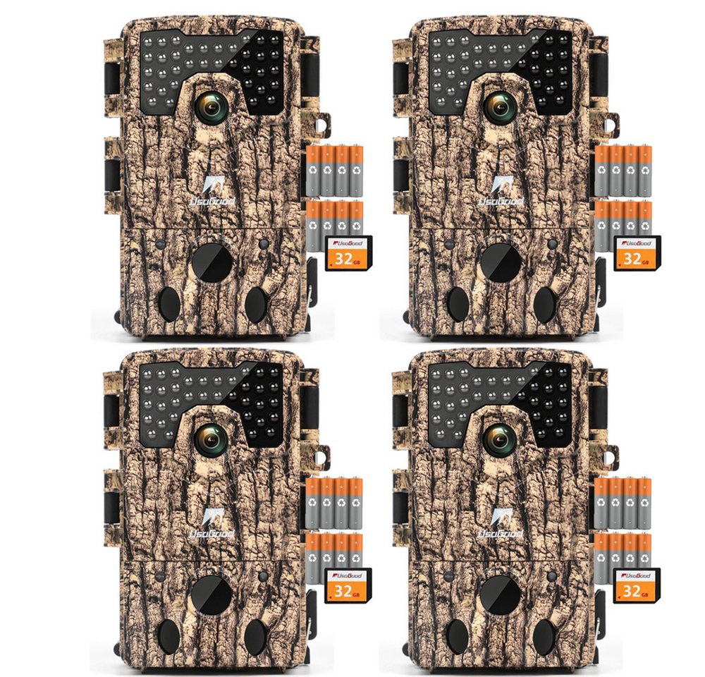 Usogood Wildkamera 4K 36MP Wildkamera mit 32GB Speicherkarte und 8 Batterien (Außenbereich, Außen, Aussen, Außenbereich Sicherheit, Wild & Jagd für Wildlife Monitoring, Jagdkamera Wildtierkamera mit Nachtsicht 0.3s Auslöser, 4-tlg., 120° Weitwinkel 36 Stücks 850nm Infrarot-LEDs Schimmer Wildkamera, für Outdoor-Gartenüberwachung Wildtierbeobachtung & Heim Sicherheit) Usogood Wildkamera 4K 36MP Wildkamera mit 32GB Speicherkarte und 8 Batterien (Außenbereich, Außen, Aussen, Außenbereich Sicherheit, Wild & Jagd für Wildlife Monitoring, Jagdkamera Wildtierkamera mit Nachtsicht 0.3s Auslöser, 4-tlg., 120° Weitwinkel 36 Stücks 850nm Infrarot-LEDs Schimmer Wildkamera, für Outdoor-Gartenüberwachung Wildtierbeobachtung & Heim Sicherheit) von Usogood