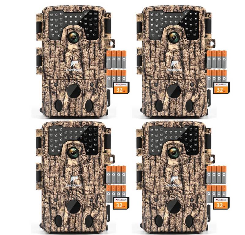 Usogood Wildkamera 4K 36MP Wildkamera mit 32GB Speicherkarte und 8 Batterien (Außenbereich, Außen, Aussen, 	Außenbereich Sicherheit, Wild & Jagd für Wildlife Monitoring, Jagdkamera Wildtierkamera mit Nachtsicht 0.3s Auslöser, 4-tlg., 120° Weitwinkel 36 Stücks 850nm Infrarot-LEDs Schimmer Wildkamera, für Outdoor-Gartenüberwachung Wildtierbeobachtung & Heim Sicherheit) von Usogood