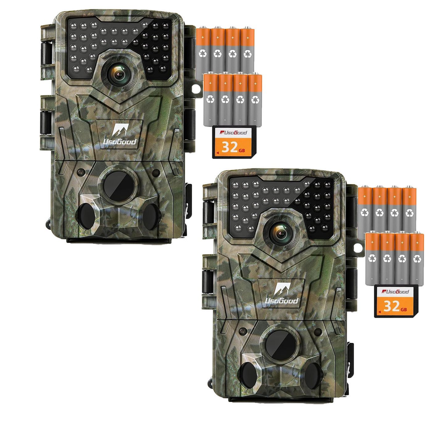 Usogood Wildkamera 4K 36MP Wildkamera mit 32GB Speicherkarte und 8 Batterien (Außenbereich, Außen, Aussen, Jagdkamera Wildtierkamera mit Nachtsicht 0.3s Auslöser, 2-tlg., 120° Weitwinkel 36 Stücks 850nm Infrarot-LEDs Schimmer Wildkamera, für Outdoor-Gartenüberwachung Wildtierbeobachtung & Heim Sicherheit) Usogood Wildkamera 4K 36MP Wildkamera mit 32GB Speicherkarte und 8 Batterien (Außenbereich, Außen, Aussen, Jagdkamera Wildtierkamera mit Nachtsicht 0.3s Auslöser, 2-tlg., 120° Weitwinkel 36 Stücks 850nm Infrarot-LEDs Schimmer Wildkamera, für Outdoor-Gartenüberwachung Wildtierbeobachtung & Heim Sicherheit) von Usogood