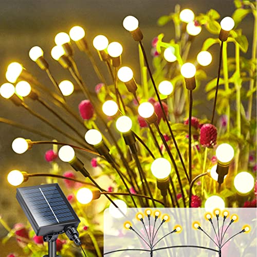 Aktualisiert Firefly Solar Gartenleuchten, 2 Stück Firefly Solar Gartenlichter,Wasserdicht Glühwürmchen Lichter Swinging Garten Lichter Magische Led Solarlampen für Außen Yard Patio Walkway Decor von Usper