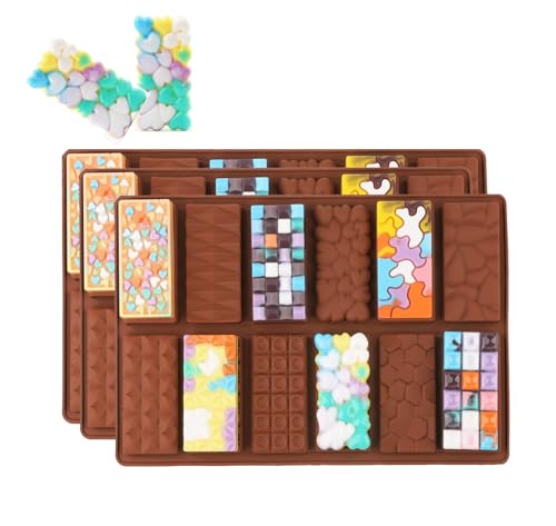 Dubai Schokolade Form, Schokoladenform Silikon Tief Silikonform, Schokolade Antihaftbeschichtung Schokoladenform Silikonform Schokolade Form Dubai Schokolade Pistazie Zum Backen Zu Hause (D 3PCS) von Usper