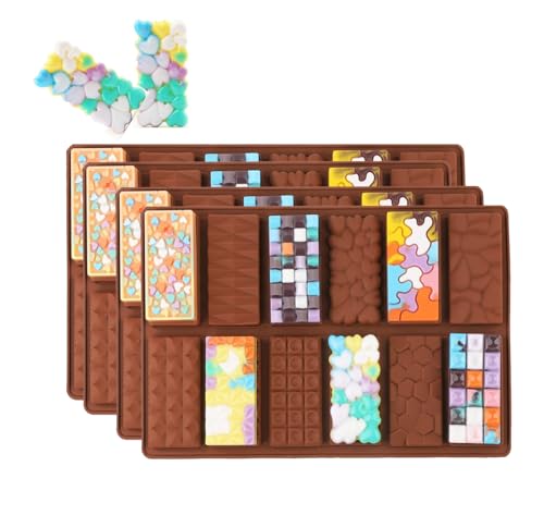 Dubai Schokolade Form, Schokoladenform Silikon Tief Silikonform, Schokolade Antihaftbeschichtung Schokoladenform Silikonform Schokolade Form Dubai Schokolade Pistazie Zum Backen Zu Hause (D 4PCS) von Usper